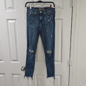 Joe's Jeans distressed blue women's skinny ankle jeans. 